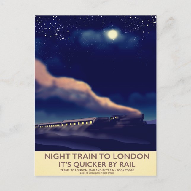 Night Train To London. Postcard (Front)