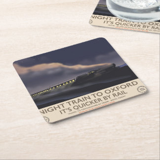 Night train to Oxford Square Paper Coaster