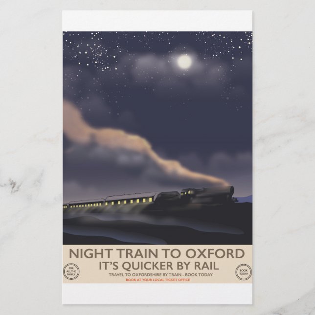 Night train to Oxford Stationery (Front)