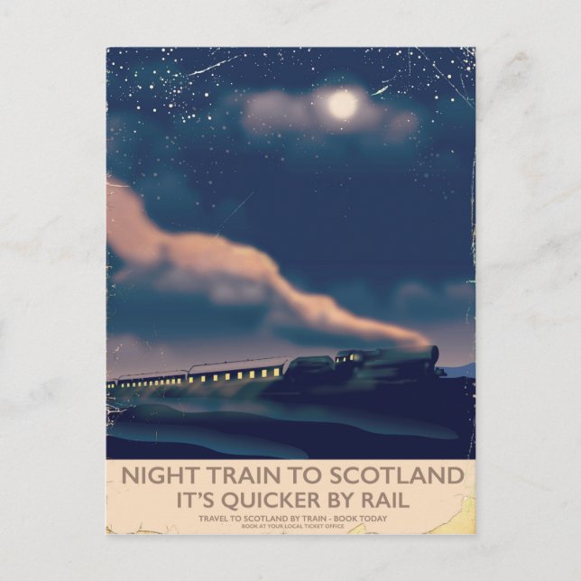 Night train to Scotland Postcard (Front)