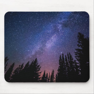 Night Trees and Stars Artwork Mouse Pad