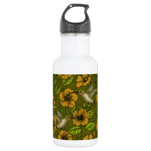 Night tropical garden yellow and green 532 ml water bottle