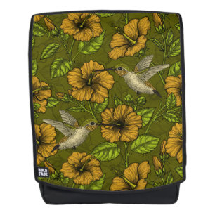 Night tropical garden yellow and green backpack