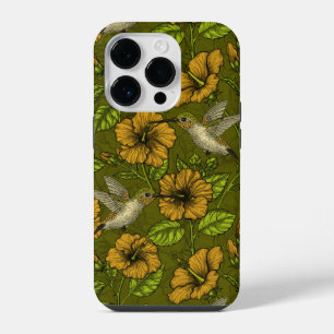 Night tropical garden yellow and green iPhone 14 pro case