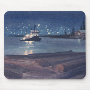 NIGHT TUG by SHARON SHARPE Mouse Mat