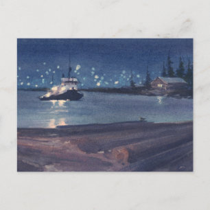 NIGHT TUG by SHARON SHARPE Postcard
