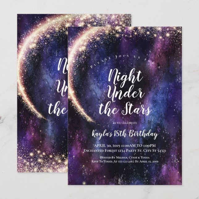 Night Under the Stars Invitations (Front/Back)