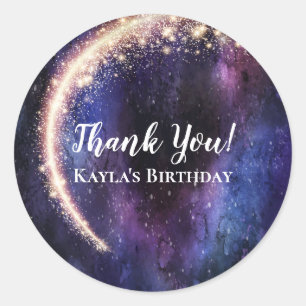 Night Under The Stars Thank You Round Sticker