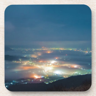 Night View Aso Night Sea Of Clouds Japan Kumamoto Coaster