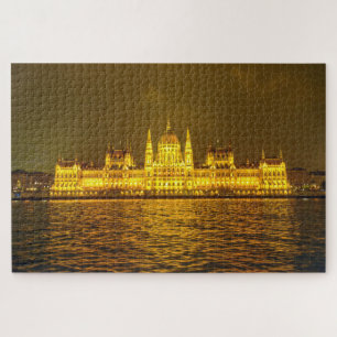 Night View, Hungarian Parliament, Budapest Hungary Jigsaw Puzzle