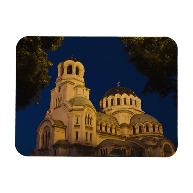 Night view of Alexander Nevski Cathedral Magnet (Horizontal)