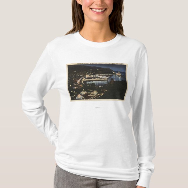 Night View of Avalon Bay T-Shirt (Front)