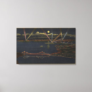 Night View of Bay Metropolitan Area Canvas Print
