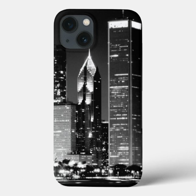 Night view of Chicago's famous cityscape Case-Mate iPhone Case (Back)