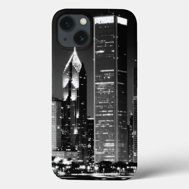 Night view of Chicago's famous cityscape Case-Mate iPhone Case (Back)