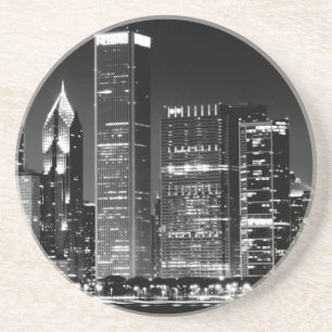 Night view of Chicago's famous cityscape Coaster