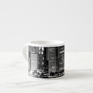 Night view of Chicago's famous cityscape Espresso Cup