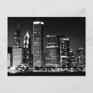 Night view of Chicago's famous cityscape Postcard