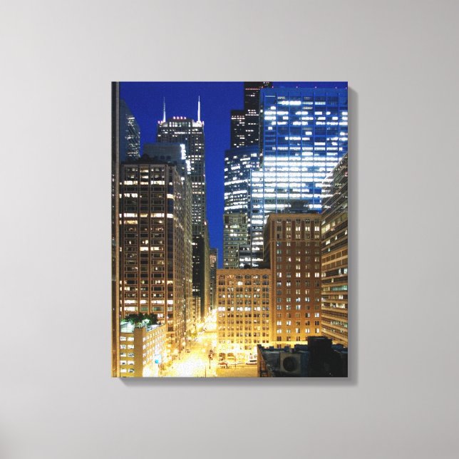 Night view of cityscape of Chicago Canvas Print (Front)
