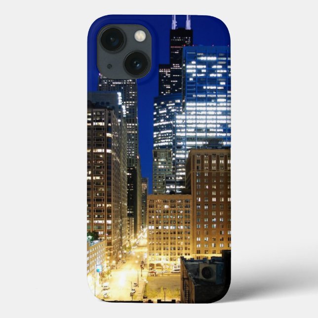 Night view of cityscape of Chicago Case-Mate iPhone Case (Back)