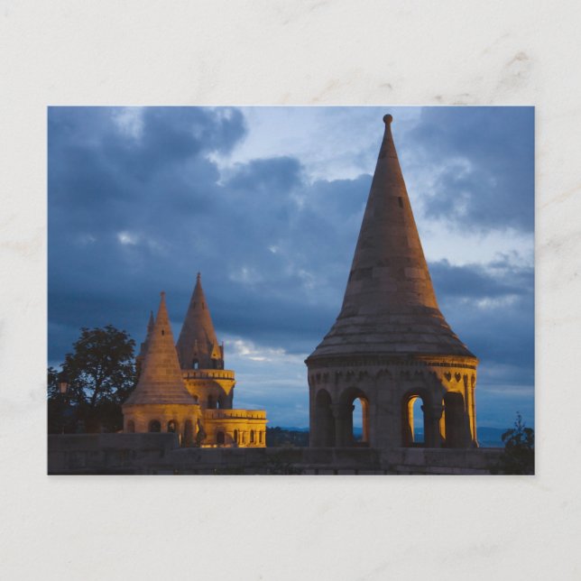 Night view of Fisherman's Bastion, Castle Hil Postcard (Front)