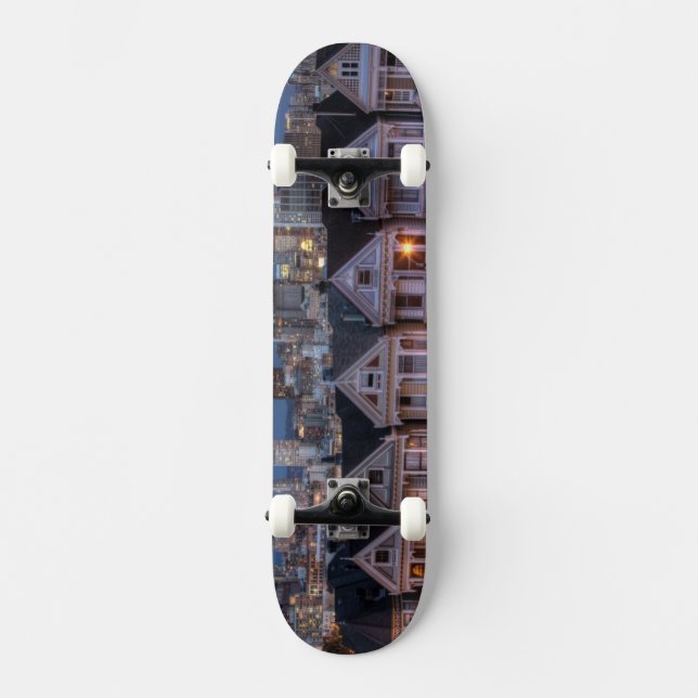 Night view of 'painted ladies'  houses skateboard (Front)
