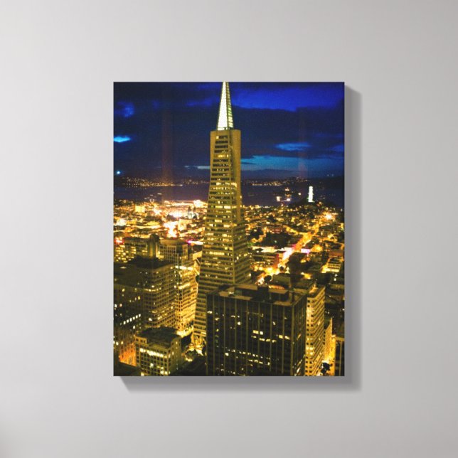 Night view of San Francisco. Canvas Print (Front)