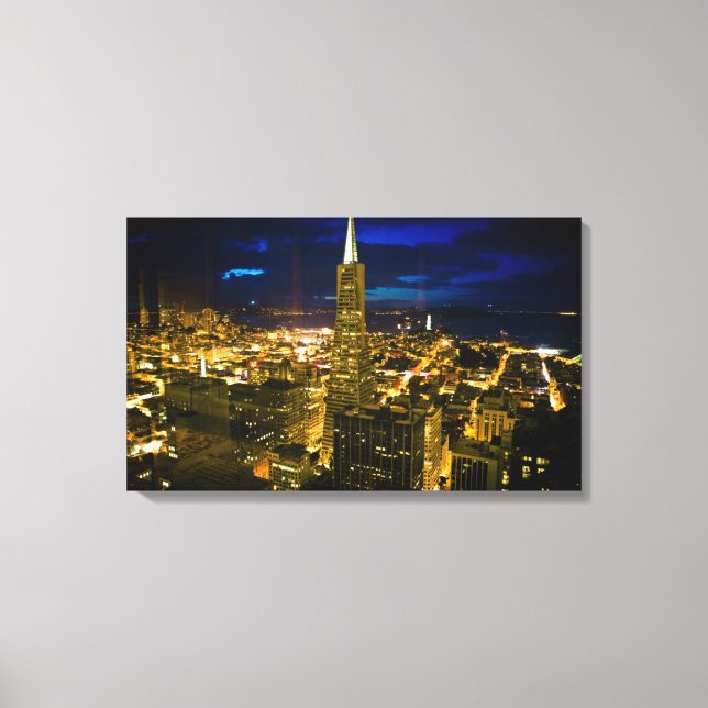 Night view of San Francisco. Canvas Print (Front)
