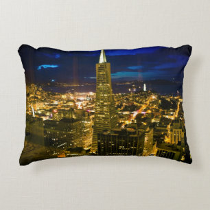 Night view of San Francisco. Decorative Cushion