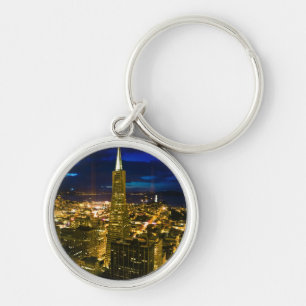 Night view of San Francisco. Key Ring