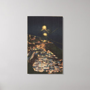 Night View of Shasta Dam Canvas Print