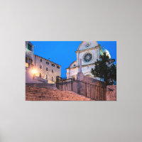 Night view of stairs and church in Split, Croatia