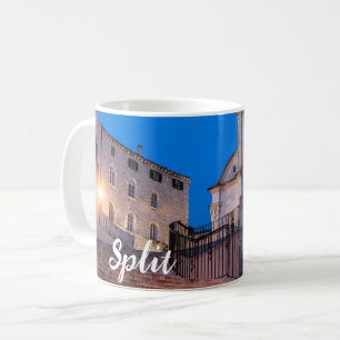 Night view of stairs and church in Split, Croatia Coffee Mug