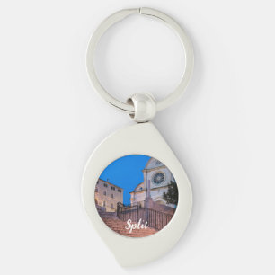 Night view of stairs and church in Split, Croatia Key Ring