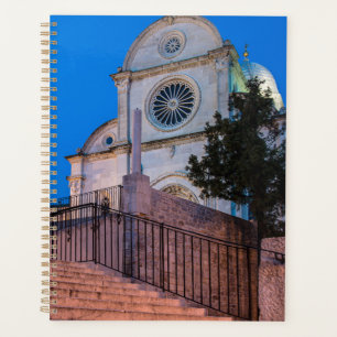 Night view of stairs and church in Split, Croatia Planner