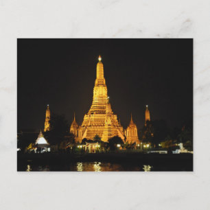 Night view of temples in centre of Bangkok Postcard