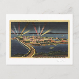 Night View of Treasure Island, Internat'l Expo Postcard