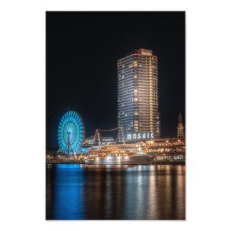 Night view taken in Kobe, Japan Photo Print