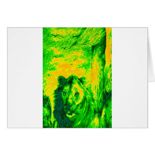 Night Vision Lion Art Fluorescent Print