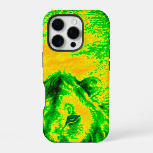 Night Vision Lion Art Fluorescent Print iPhone 16 Pro Case