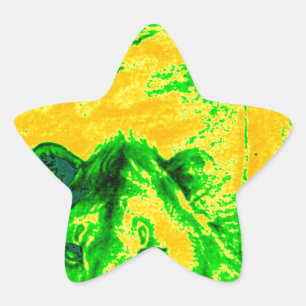 Night Vision Lion Art Fluorescent Print Star Sticker