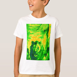 Night Vision Lion Art Fluorescent Print T-Shirt