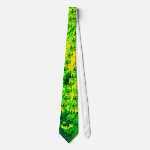 Night Vision Lion Art Fluorescent Print Tie