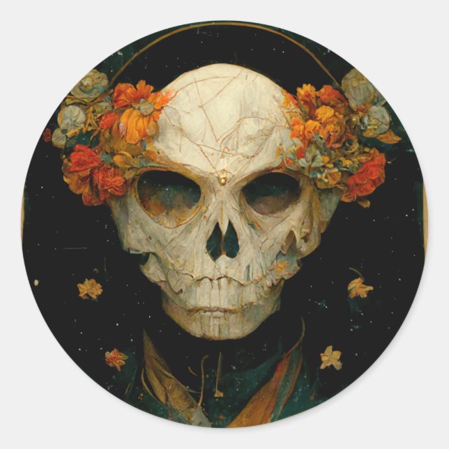 Night Warlock Fantasy Classic Round Sticker (Front)