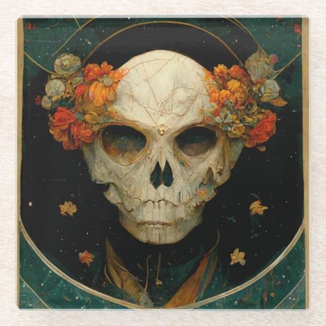 Night Warlock Fantasy Glass Coaster (Front)