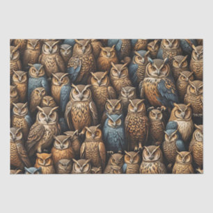 Night Watch: Owl Gathering Pattern Tissue Paper