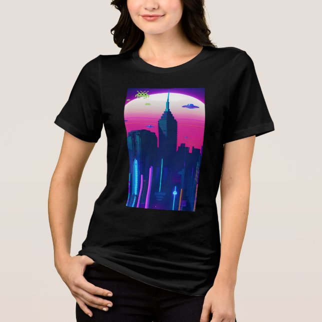 Night Waves and Vapour Daze Tri-Blend Shirt (Front)