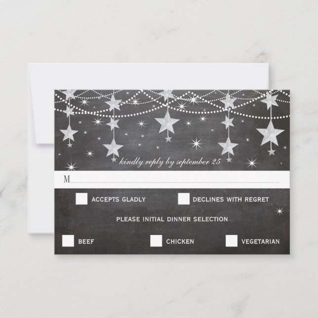Night Wedding Under the Stars RSVP (Front)