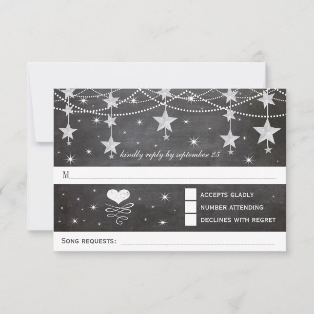 Night Wedding Under the Stars RSVP (Front)