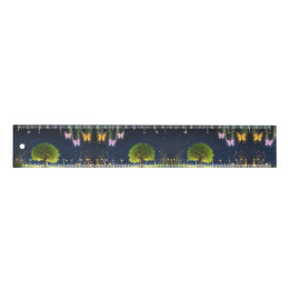Night Willow Tree w/butterflies and fireflies Ruler